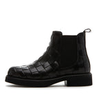 Nadia Leather Woven Platform Boot