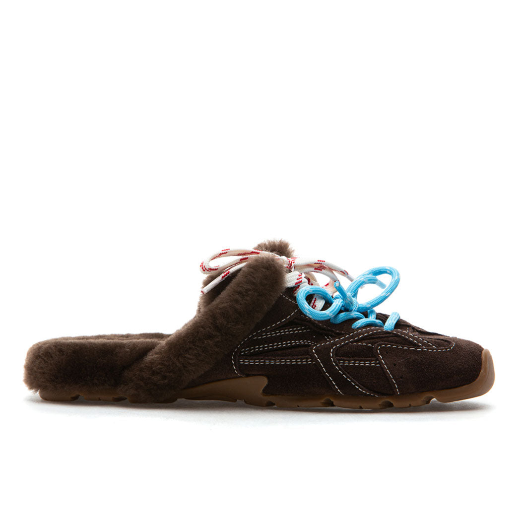 Noah Suede Tie Shearling Mule