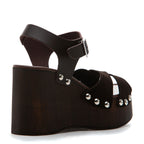 Patty Combo Wood Wedge Sandal