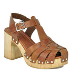 Pau T-Strap Wood Platform Sandal