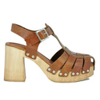 Pau T-Strap Wood Platform Sandal