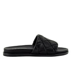 Pearl Quilted Leather Flat Slide