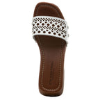 Pera Leather Lasercut Wood Slide