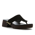 Posey Suede Wood Heel Thong