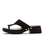 Posey Suede Wood Heel Thong