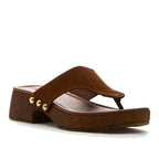 Posey Suede Wood Heel Thong