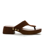 Posey Suede Wood Heel Thong