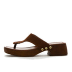 Posey Suede Wood Heel Thong
