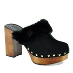 Princess Suede Fur Heel Clog