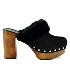 Princess Suede Fur Heel Clog