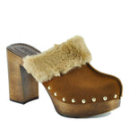 Princess Suede Fur Heel Clog