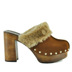 Princess Suede Fur Heel Clog