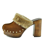 Princess Suede Fur Heel Clog