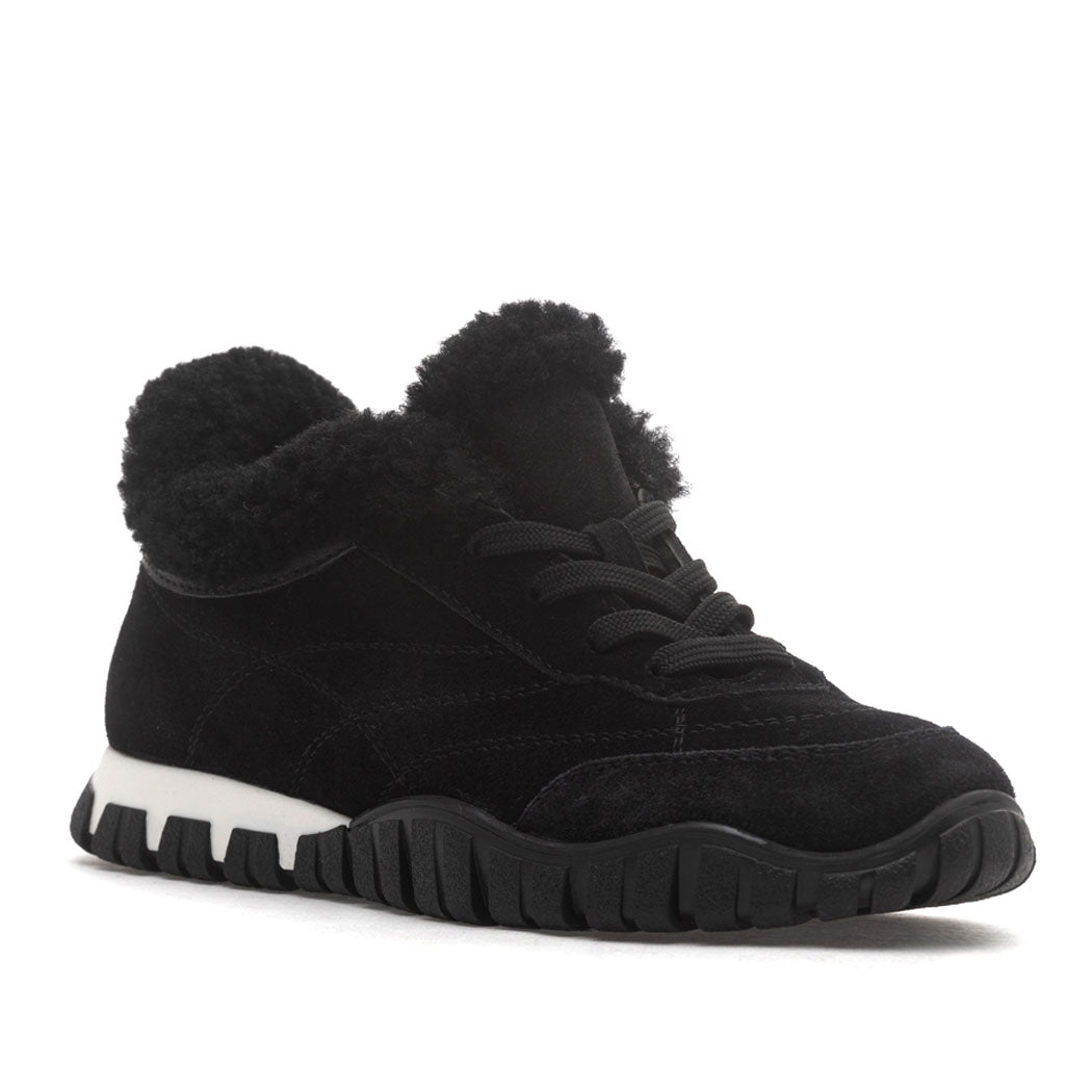 Qutie Suede Fur Lace Up Sneaker
