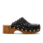 Serena Leather Cut Out Clog