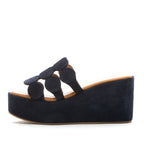 Shammy Suede Circles Wedge Slide