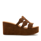 Shammy Suede Circles Wedge Slide