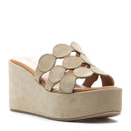 Shammy Suede Circles Wedge Slide
