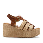Shane Raffia TStrap Wedge Sandal