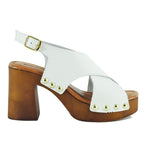 Shepard Leather Wood Heel Sandal