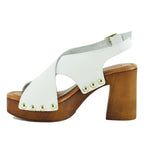 Shepard Leather Wood Heel Sandal