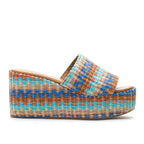 Sienna Multicolor Raffia Wedge Slide