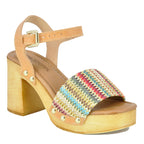 Slayton Multicolor Raffia Platform Sandal