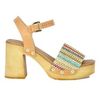 Slayton Multicolor Raffia Platform Sandal