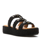 Sophia Raffia Platform Slide