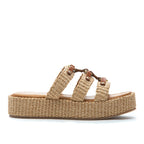 Sophia Raffia Platform Slide