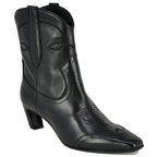 Sophie Leather Western Heel Boot