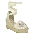 Varlamov Embellished Closed Wedge Espadrille