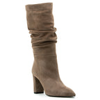 Violet Suede Heel Slouch Boot