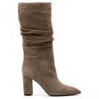 Violet Suede Heel Slouch Boot