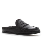 Vivien-Fur Leather Shearling Flat Mule
