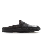 Vivien-Fur Leather Shearling Flat Mule