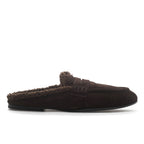 Vivien-Fur Suede Shearling Flat Mule