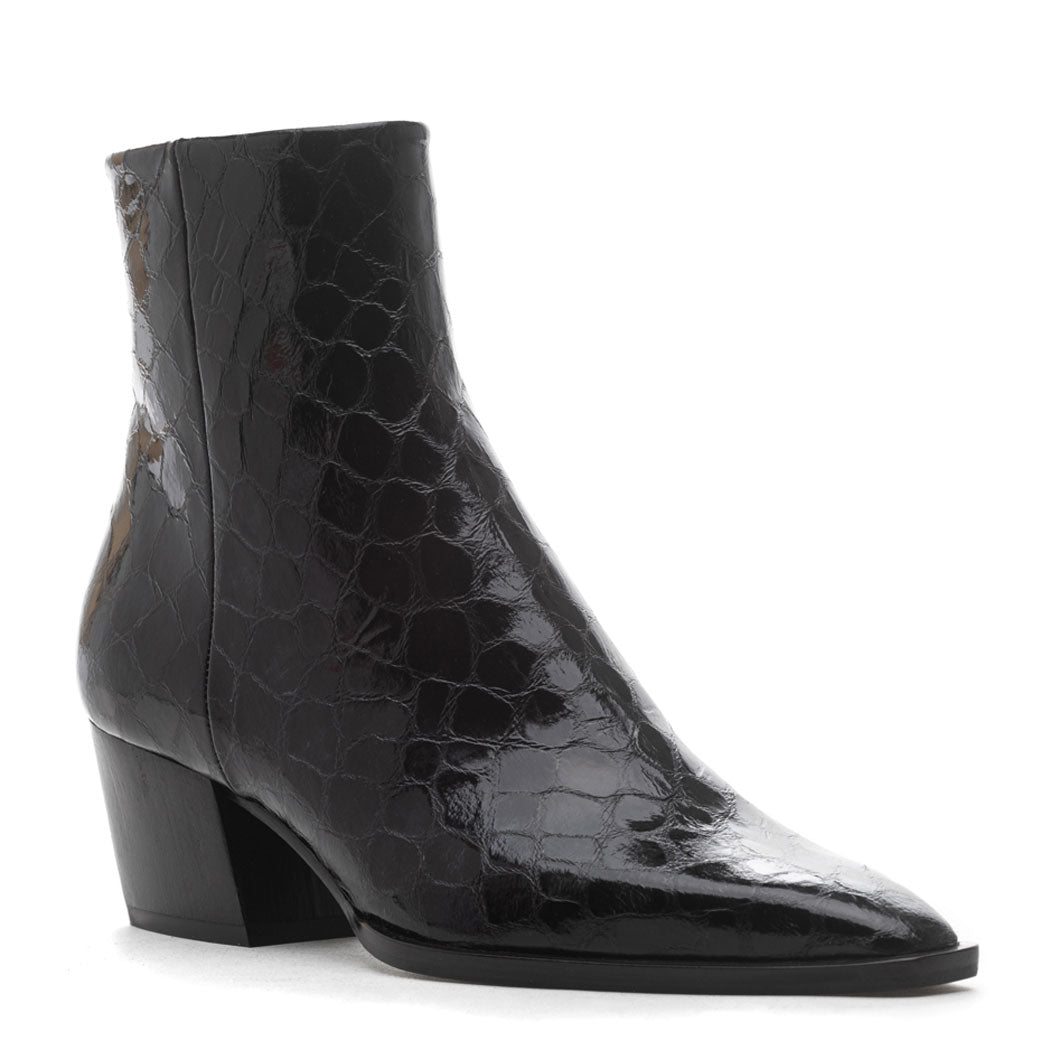 Zev-Croc Croco Block Heel Boot