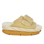 Mellow-Laze Shearling Suede Wedge Slide