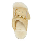 Mellow-Laze Shearling Suede Wedge Slide