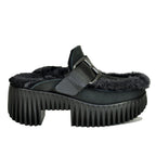 Plia-Amber Suede Fur Mule