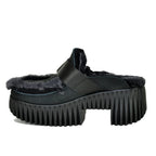Plia-Amber Suede Fur Mule