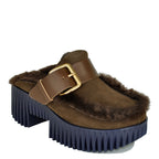 Plia-Amber Suede Fur Mule