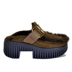Plia-Amber Suede Fur Mule
