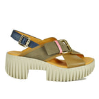 Plia-Juno Leather Buckle Platform Sling
