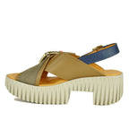 Plia-Juno Leather Buckle Platform Sling