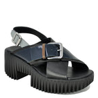 Plia-Juno Leather Buckle Platform Sling