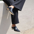 Wally Mule Leather Heel Mule