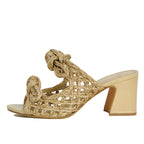 Clarita-Mule Raffia Heel Slide