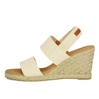 Allison Stretch Raffia Wedge Sandal